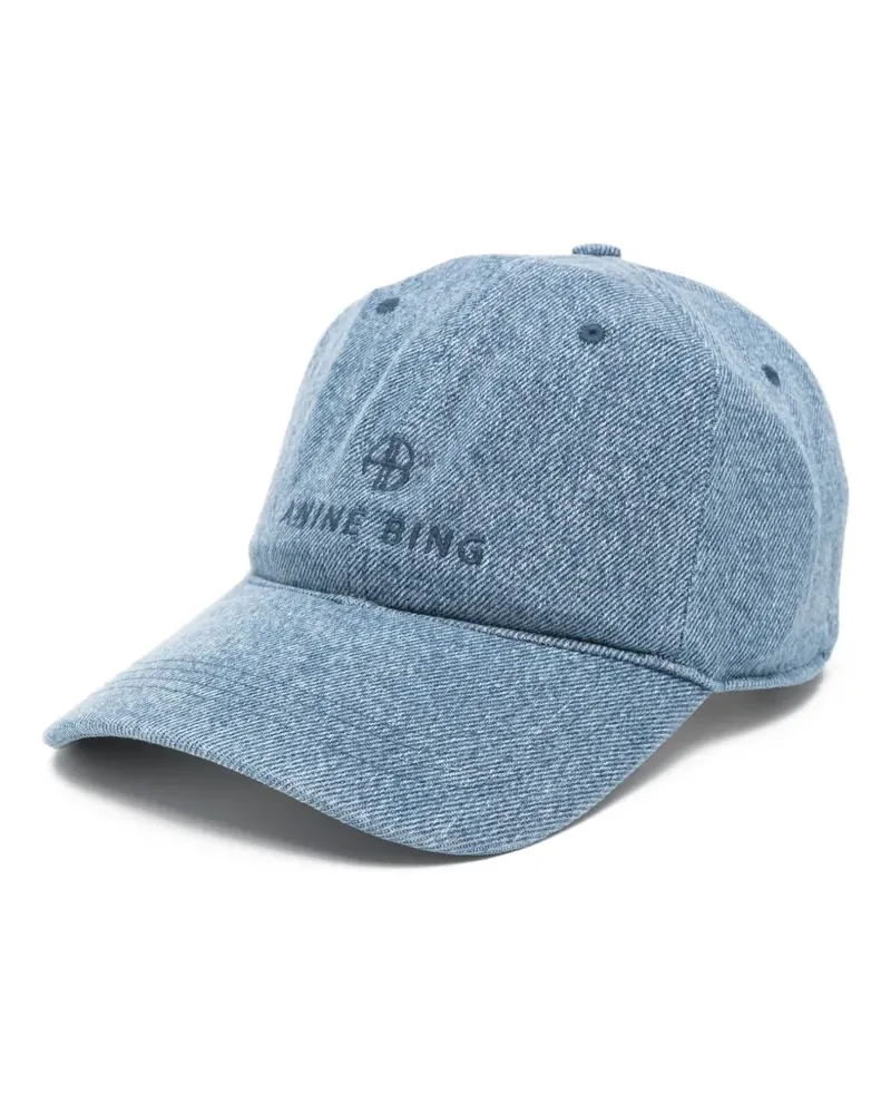 Anine Bing Baseballkappe mit Logo-Stickerei - Blau Blau