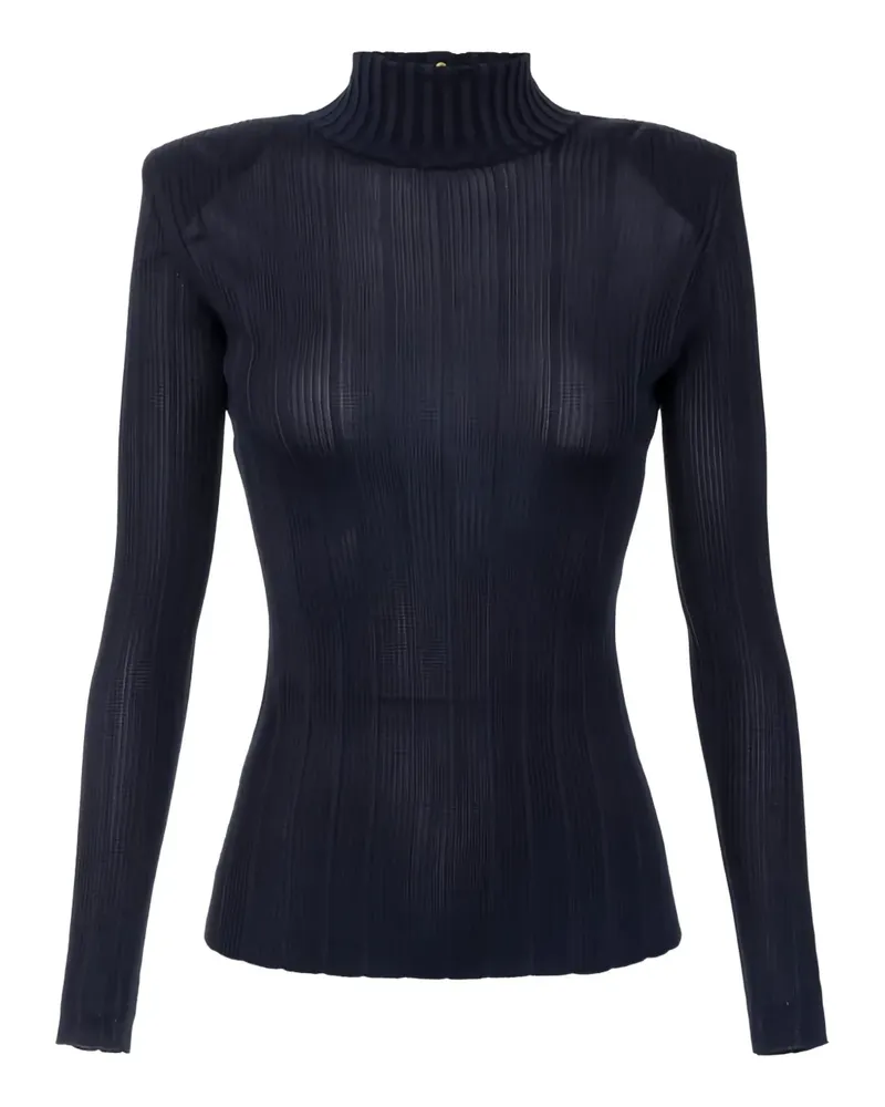 Elisabetta Franchi Oberteil mit Stehkragen - Blau Blau