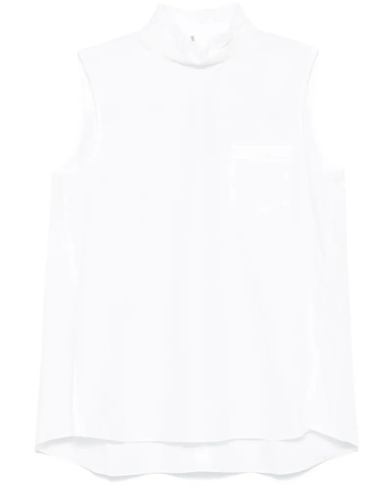 Sacai Stehkragen-Bluse mit Knopfverschluss hinten - Weiß Weiß