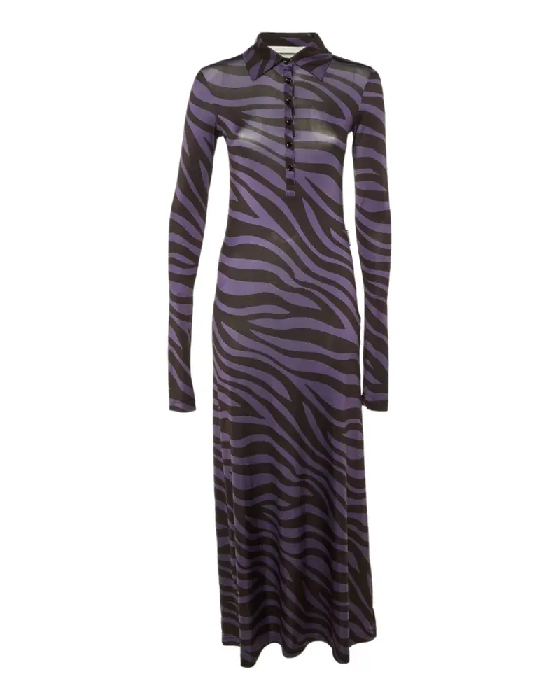 Palm Angels maxi zebra-print polo dress - Violett Violett