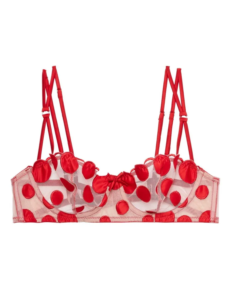 Fleur Du Mal Balconette-BH mit Polka Dots - Rot Rot