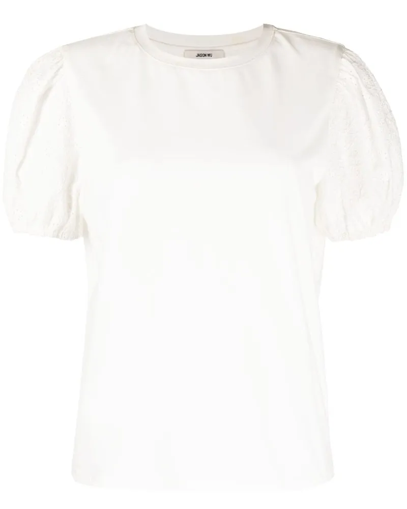 Jason Wu T-Shirt mit Puffärmeln Weiß