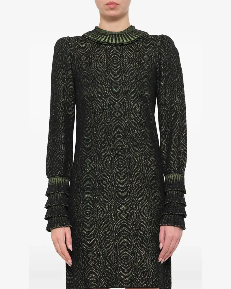 Lanvin Minikleid aus Tweed mit Rüschen - Schwarz Schwarz