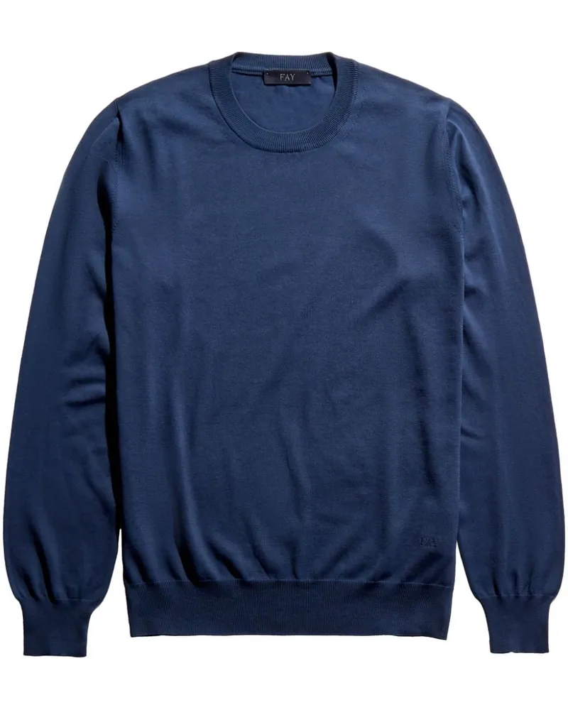 Fay Pullover mit Logo-Stickerei Blau