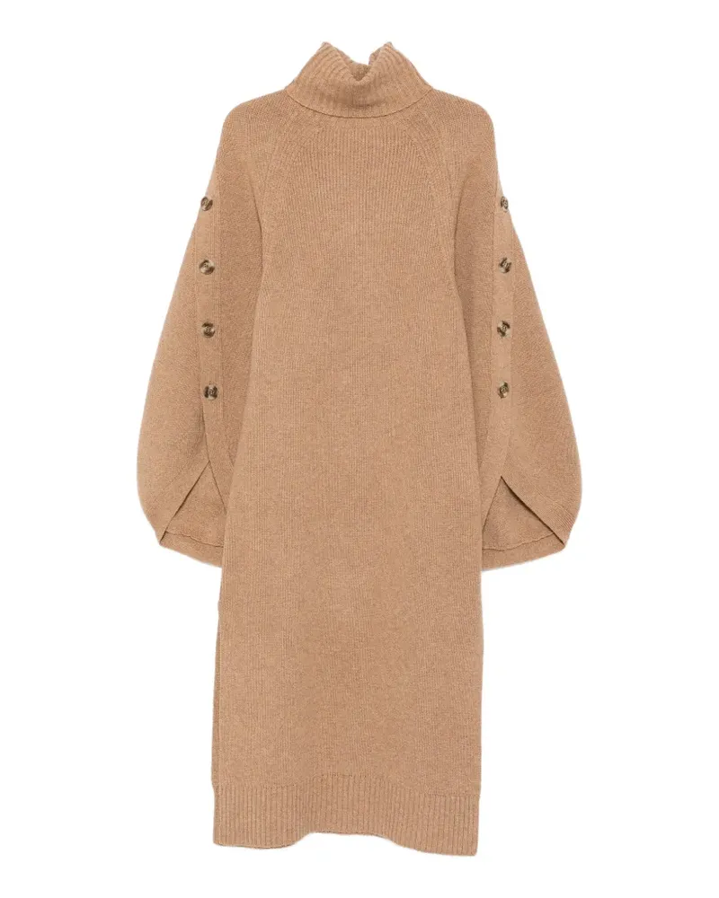 Zimmermann Verziertes Midikleid mit Rollkragen - Braun Braun