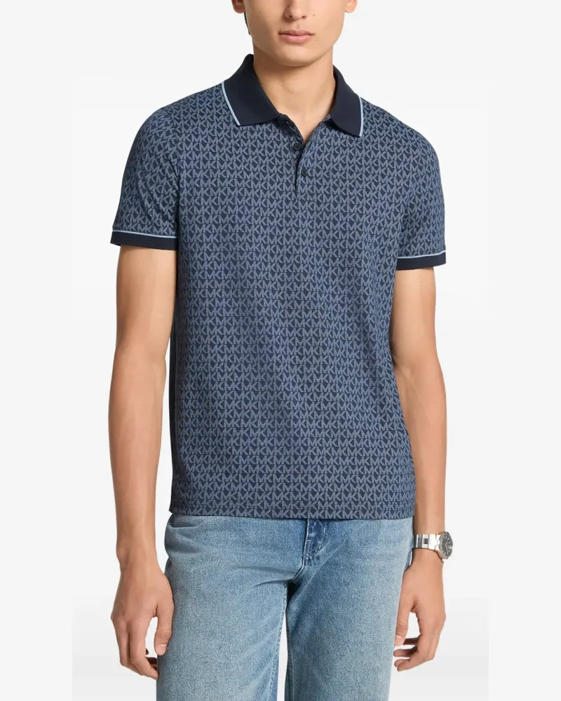Michael Kors Gramercy monogram-print polo shirt - Blau Blau