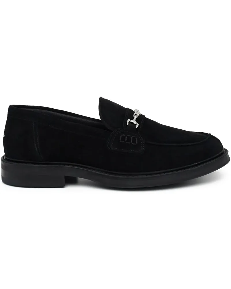 Filling Pieces Wildleder-Loafer mit runder Kappe - Schwarz Schwarz
