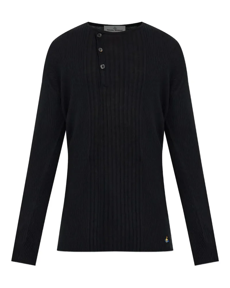 Vivienne Westwood Gerippter Strickpullover - Schwarz Schwarz