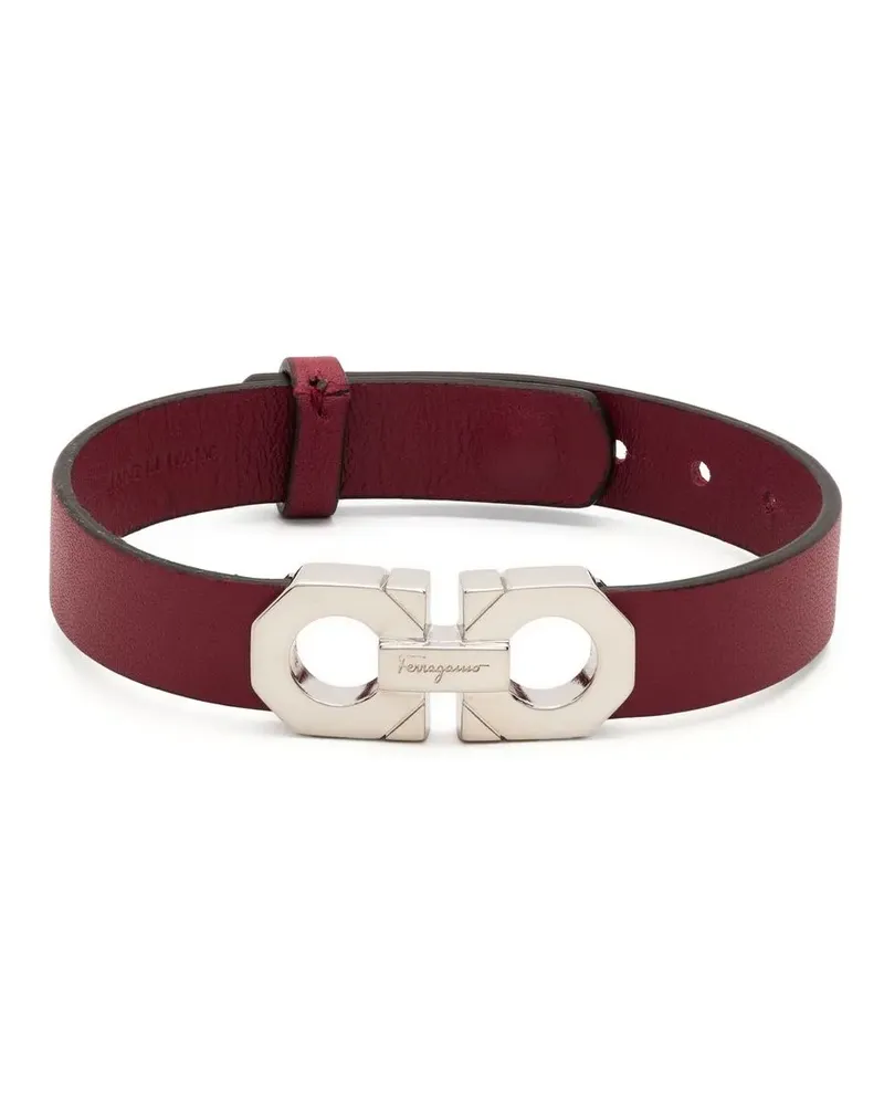Ferragamo Lederarmband mit Gancini-Detail - Rot Rot
