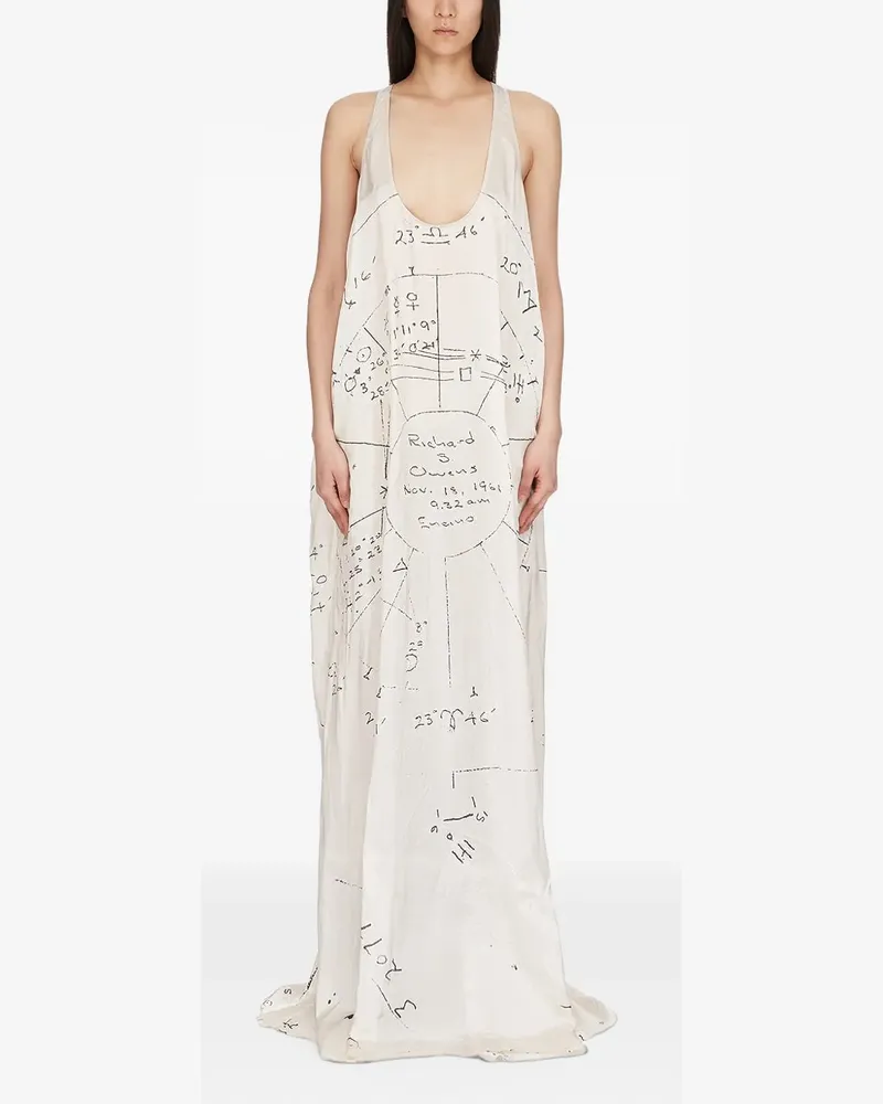 Rick Owens Ärmelloses Kleid mit Print - Weiß Weiß