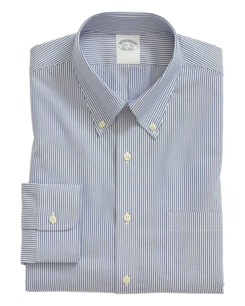 Brooks Brothers striped-pattern oxford shirt - Blau Blau