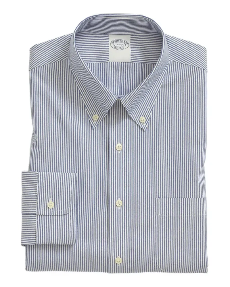 Brooks Brothers Gestreiftes Oxford-Hemd - Blau Blau