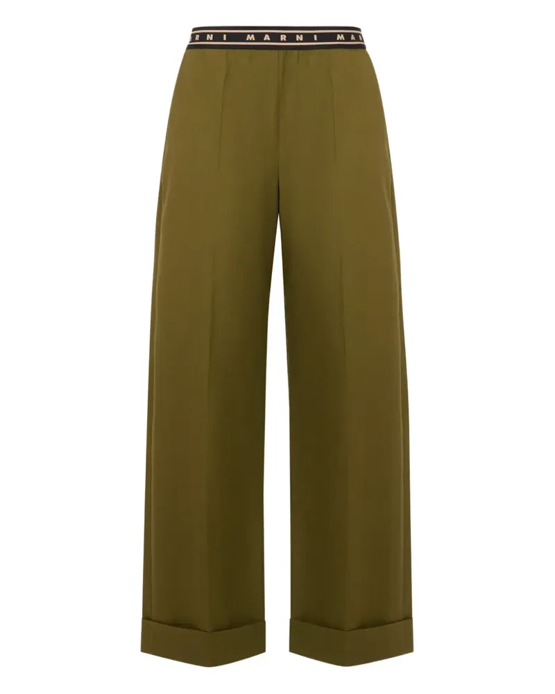Marni Hose mit Logo - Grün Grün