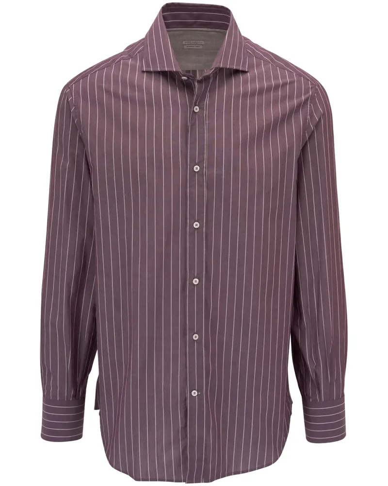 Brunello Cucinelli Gestreiftes Hemd - Violett Violett