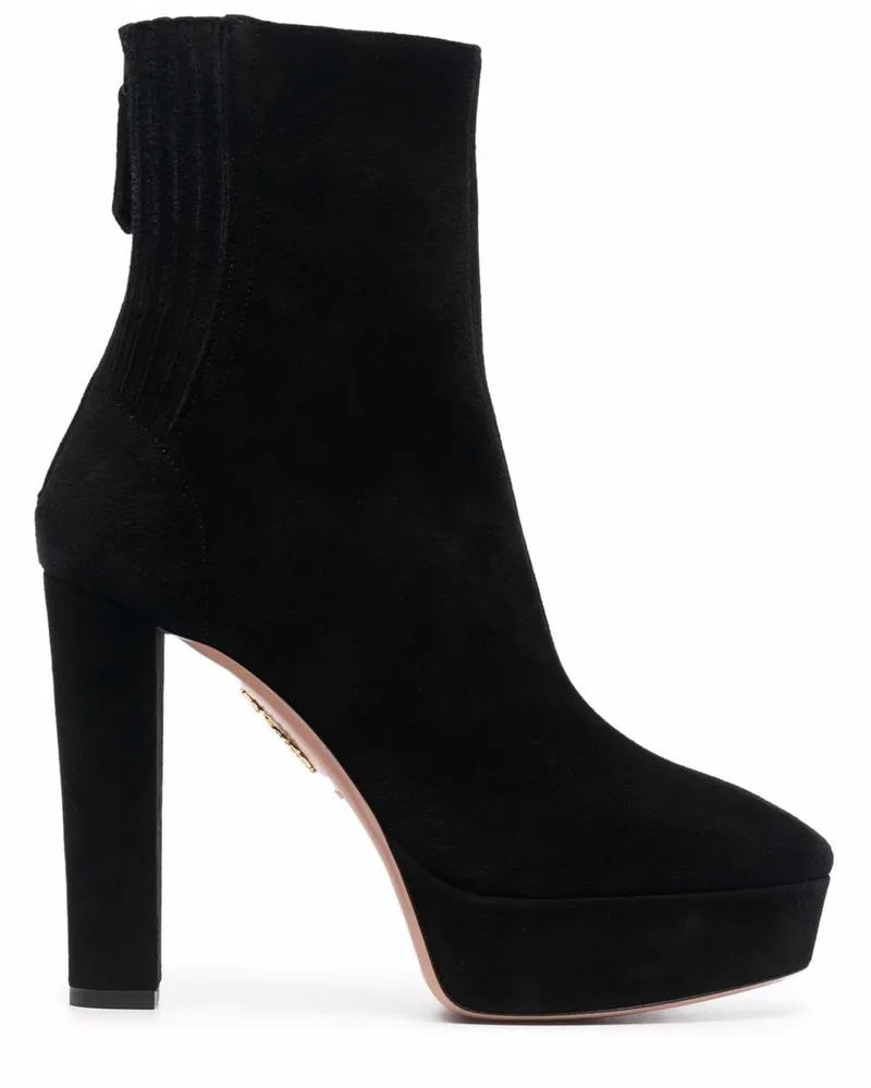 Aquazzura Wildlederstiefel mit hohem Absatz - Schwarz Schwarz