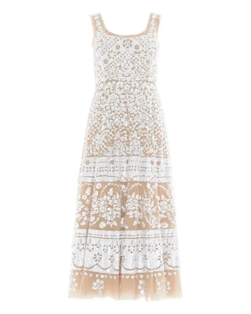 Needle & Thread Pailletten-Midikleid mit U-Ausschnitt - Nude Nude