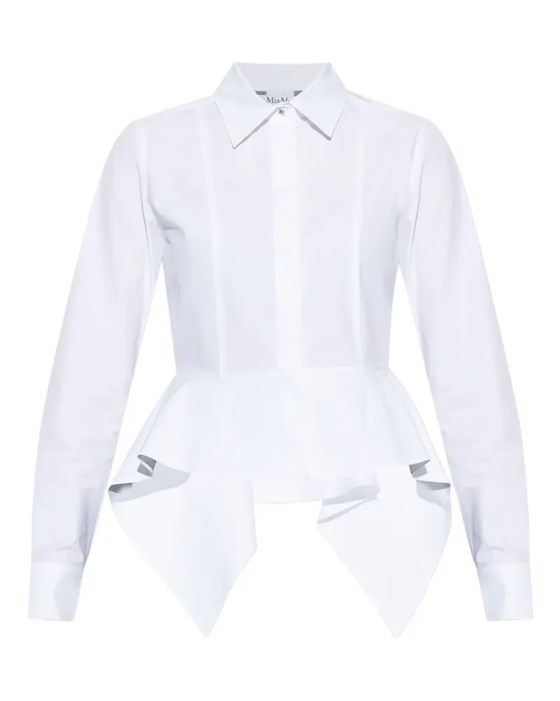 Max Mara Hemd mit Schößchen - Weiß Weiß