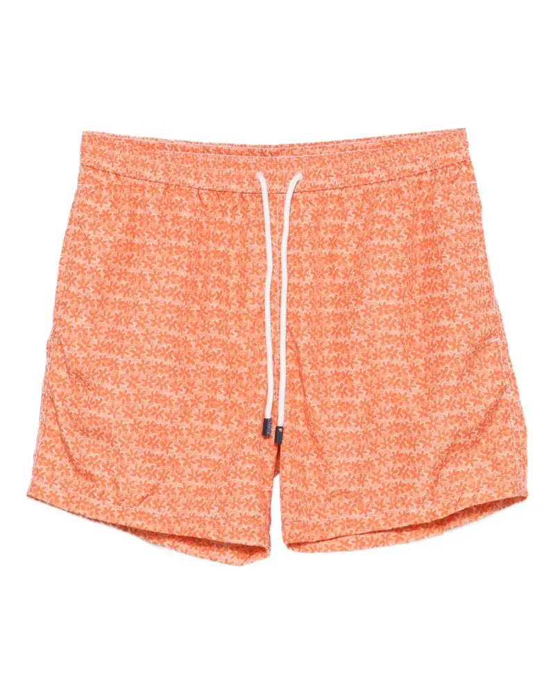 BARBA Badeshorts mit Blumenprint - Orange Orange