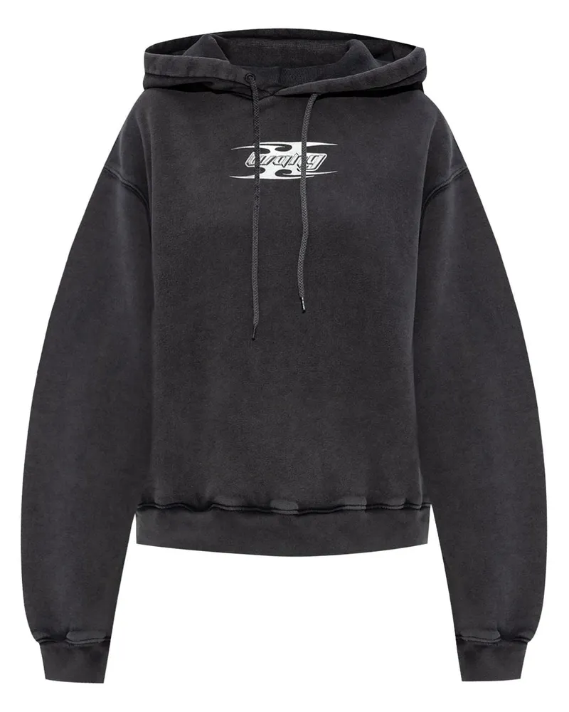 Alexander Wang blade-logo cotton hoodie Schwarz