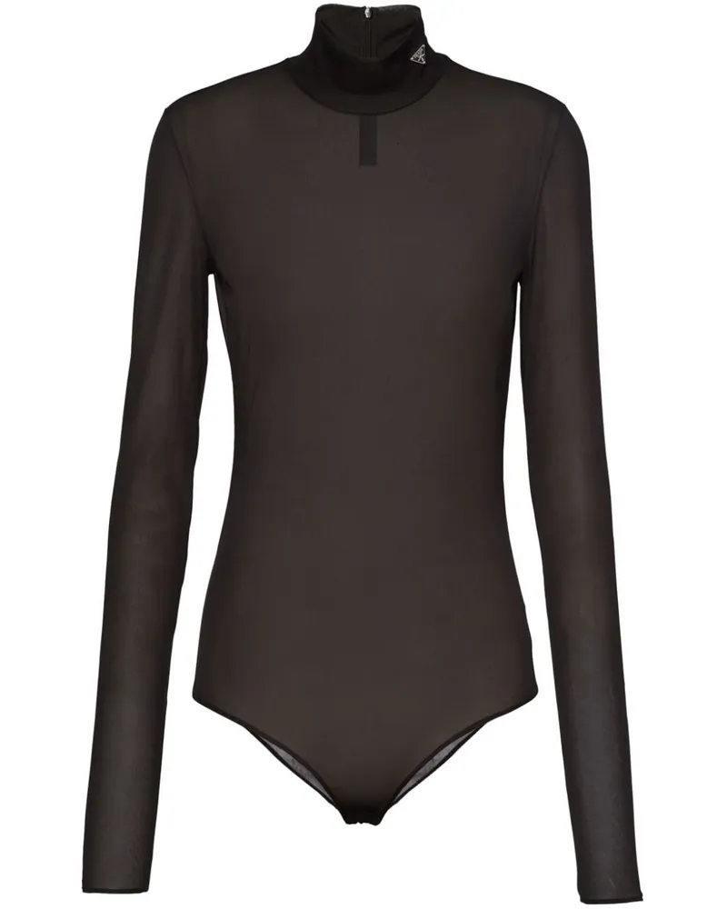 Prada Gazar Body mit Triangel-Logo - Schwarz Schwarz