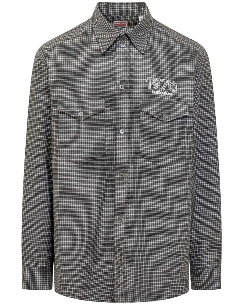 Kenzo Hemd mit Logo-Stickerei - Grau Grau