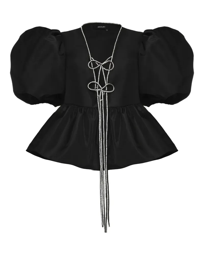 ANOUKI Bluse mit Puffärmeln - Schwarz Schwarz