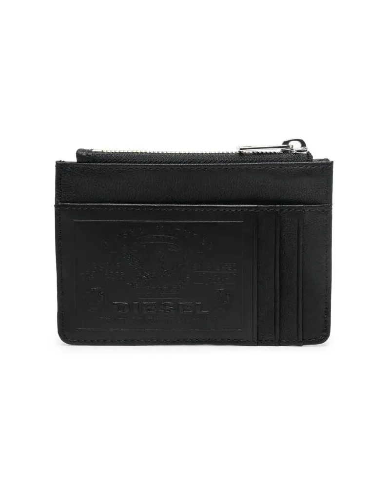 Diesel Portemonnaie mit Logo-Prägung - Schwarz Schwarz