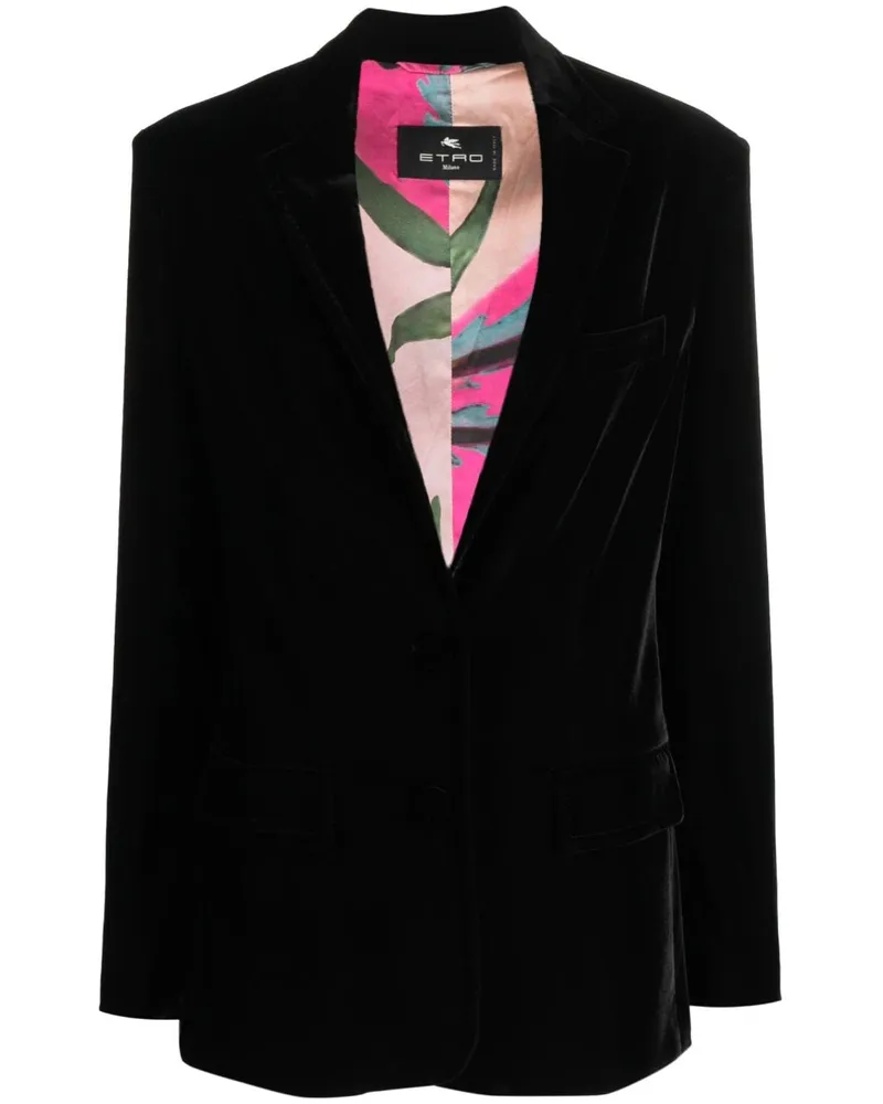 Etro Blazer aus Samt - Schwarz Schwarz