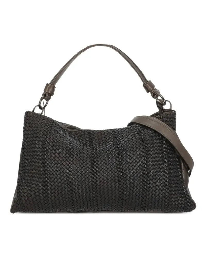 Reptile's House Geflochtene Schultertasche mit Quaste - Braun Braun