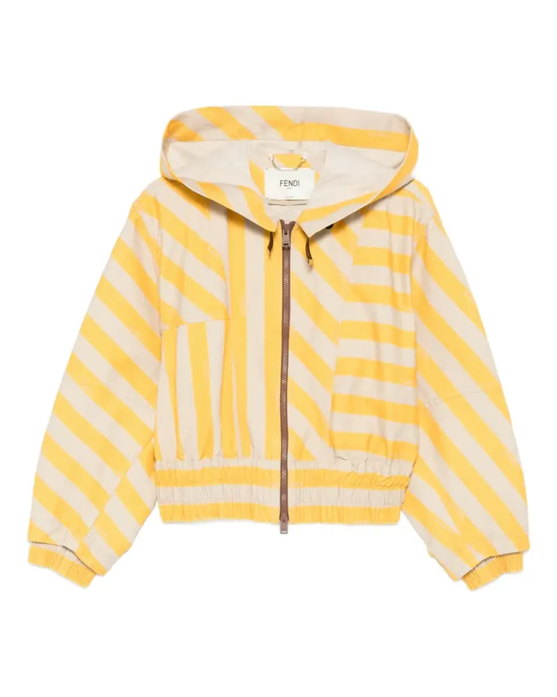 Fendi striped hooded jacket - Gelb Gelb