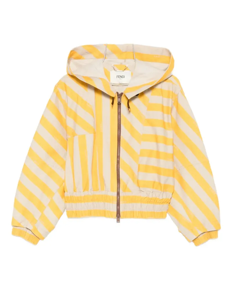 Fendi striped hooded jacket - Gelb Gelb