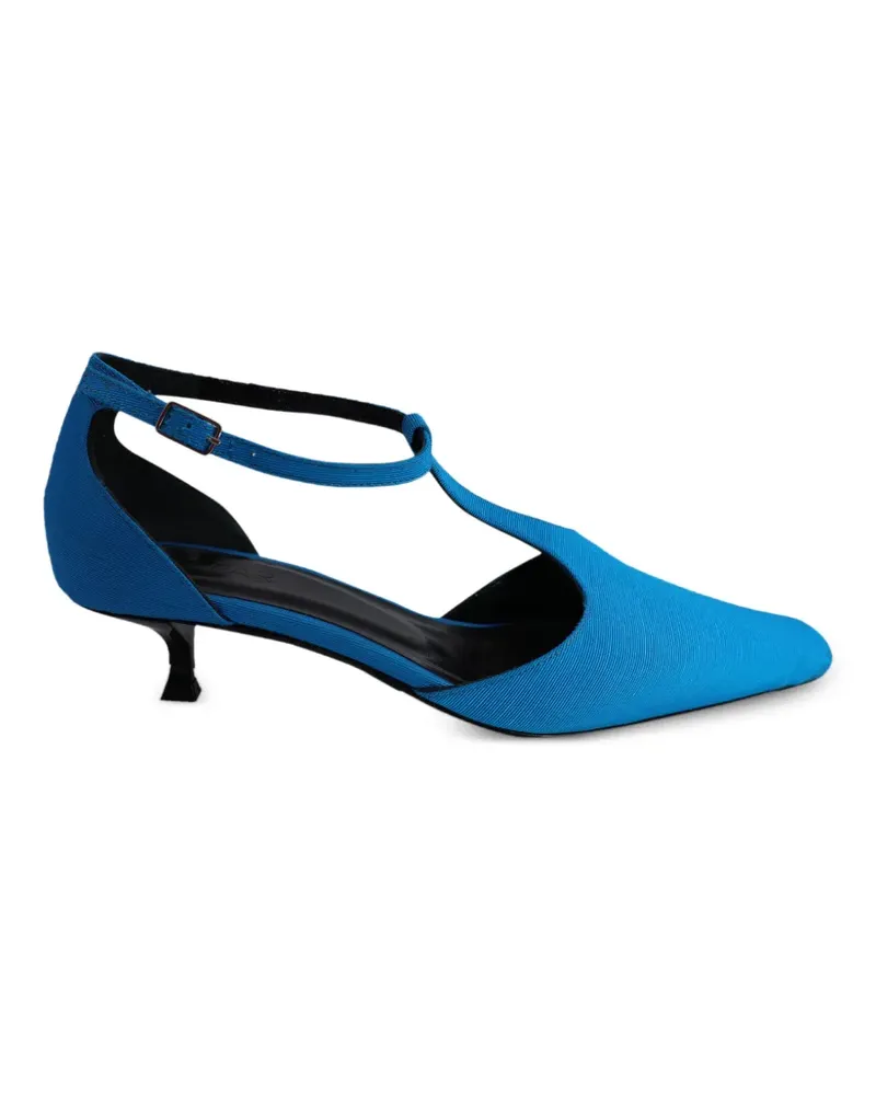by FAR Kitten-Heel-Pumps mit T-Riemen - Blau Blau