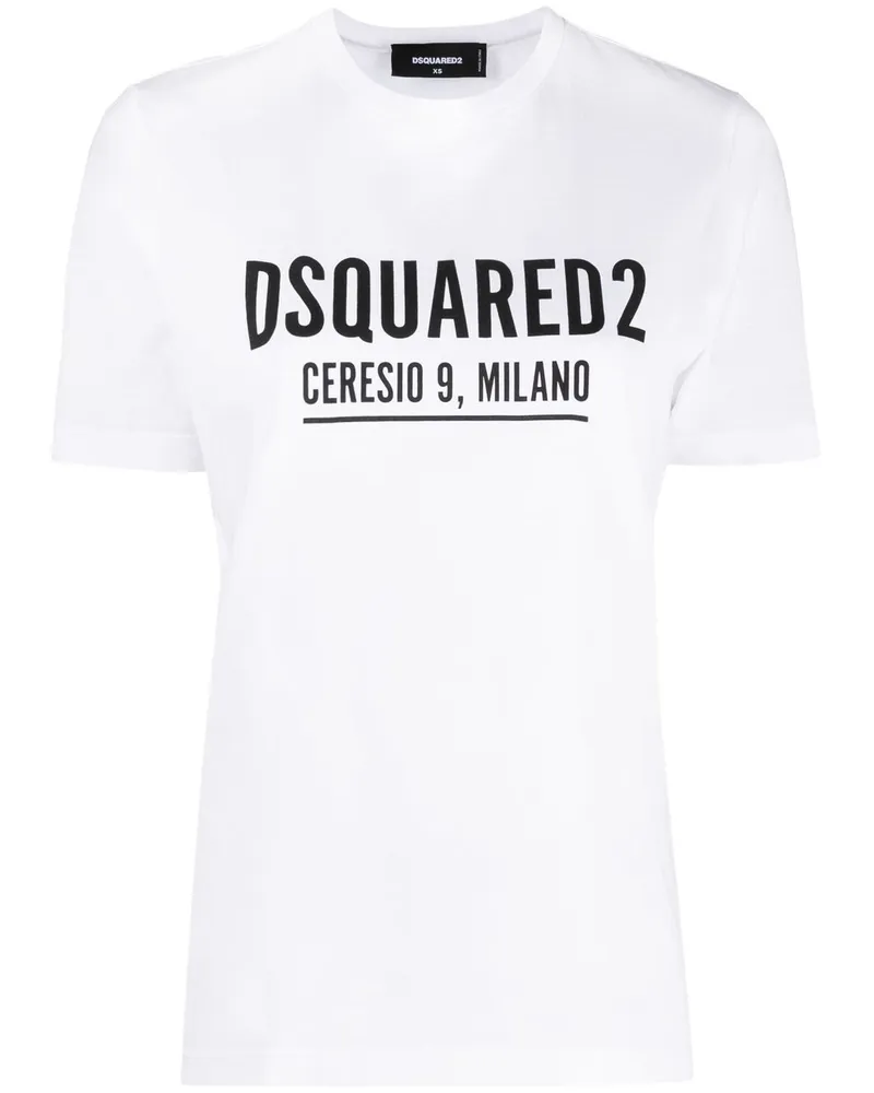 Dsquared2 T-Shirt mit Logo-Print Weiß