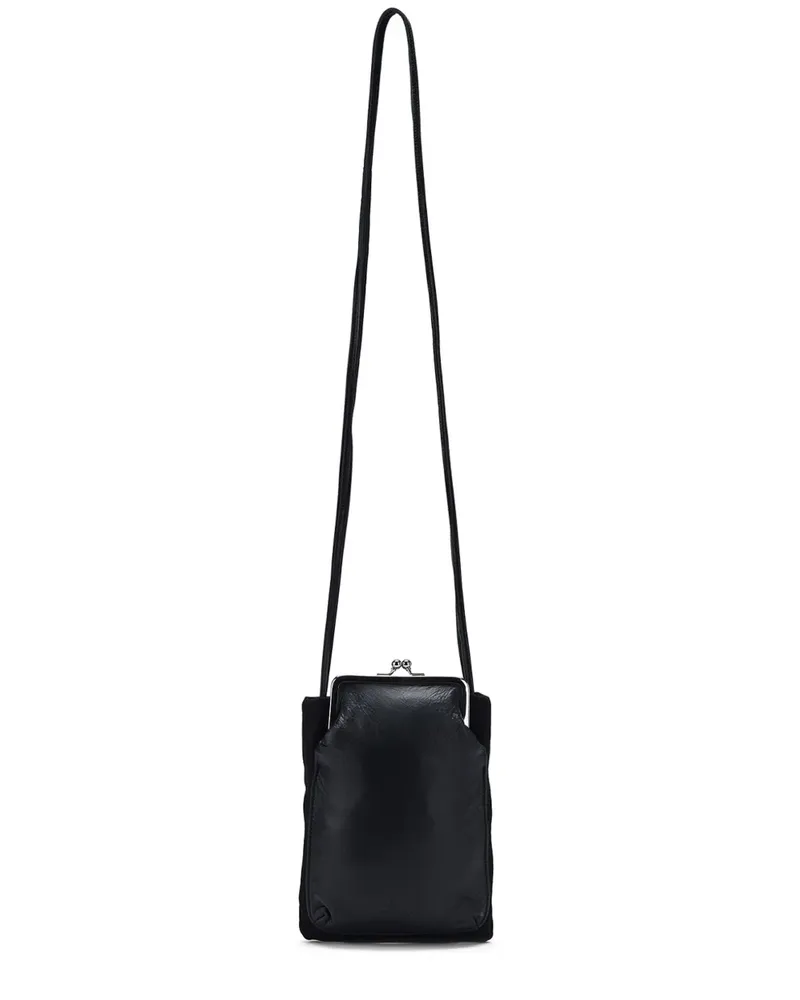 Yohji Yamamoto Mini Umhängetasche mit Rahmenverschluss - Schwarz Schwarz
