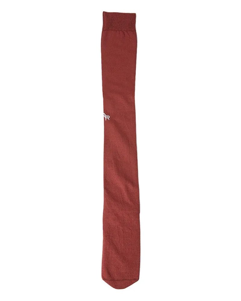Meryll Rogge Gerippte Socken mit Intarsien-Logo - Braun Braun