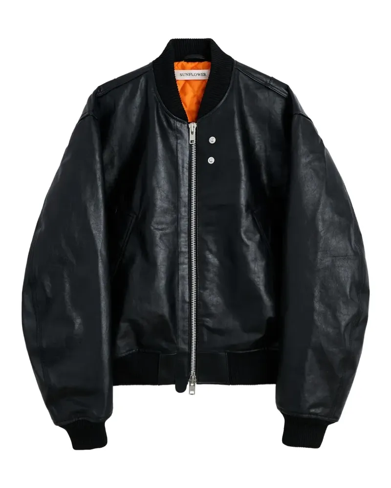 Sunflower leather flight jacket - Schwarz Schwarz