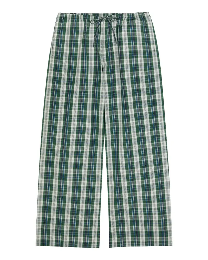 Suzie Kondi Pan check-pattern drawstring trousers - Grün Grün