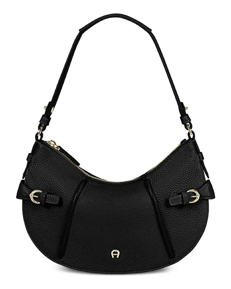 Aigner Kleine Schultertasche mit Schnalle - Schwarz Schwarz