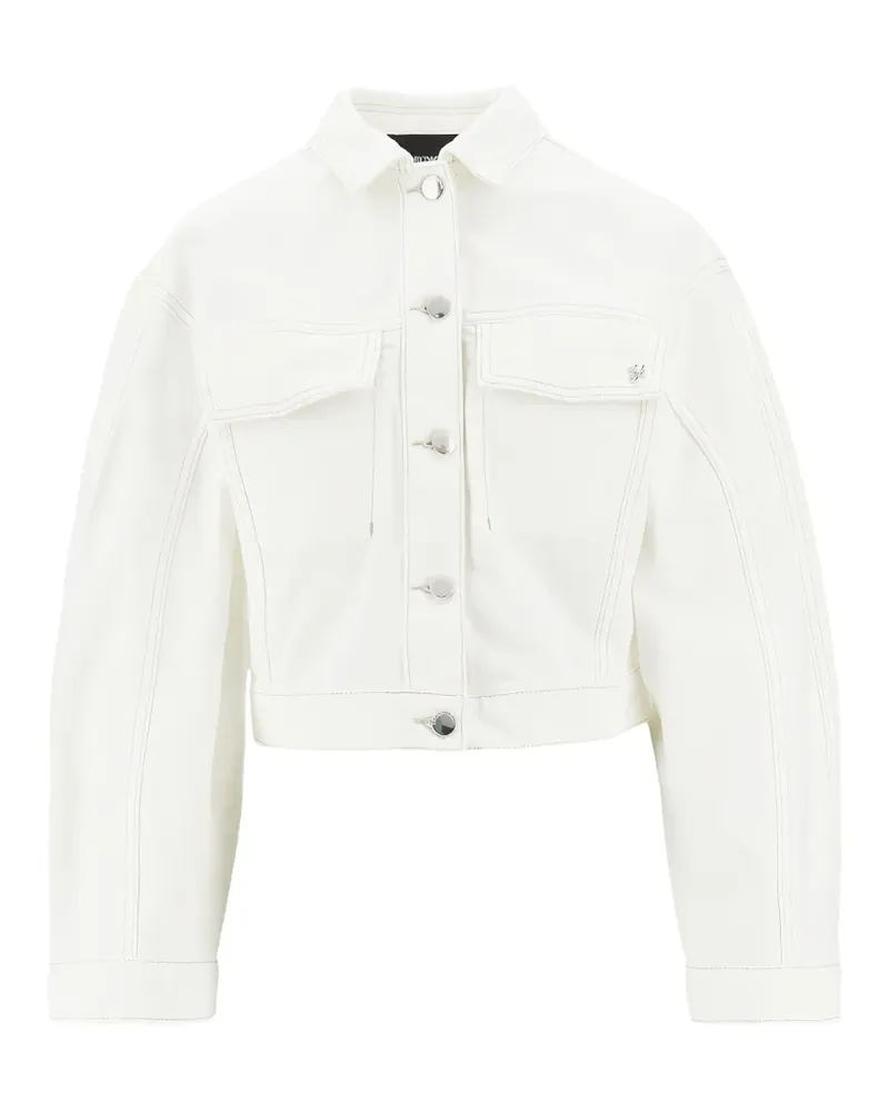 Emporio Armani Cropped-Jacke mit Rundhalsausschnitt - Weiß Weiß