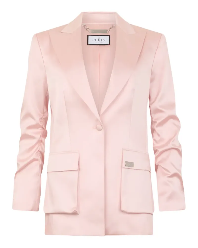 Philipp Plein satin flap-pockets blazer - Rosa Rosa