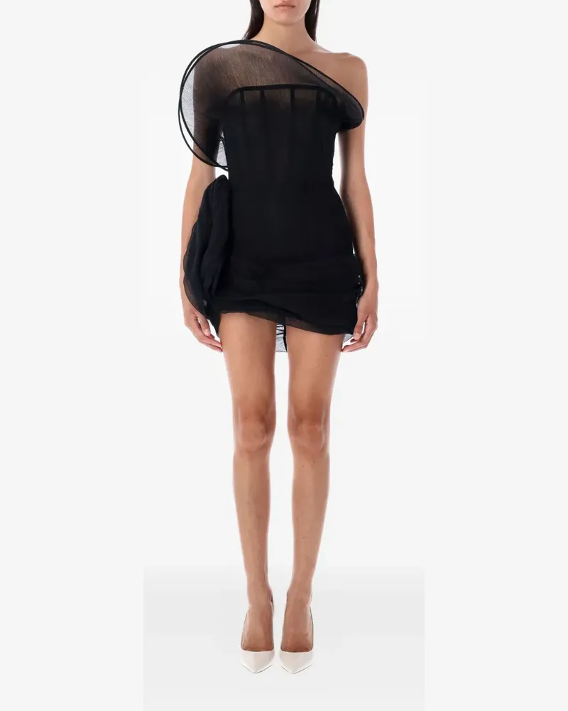 Magda Butrym Corsage-Minikleid aus Tüll mit Sheer-Effekt - Schwarz Schwarz