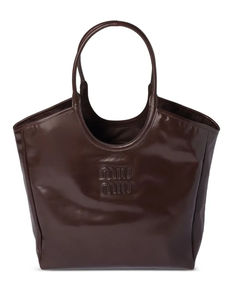 Miu Miu Ivy Tote Bag mit Logo - Braun Braun