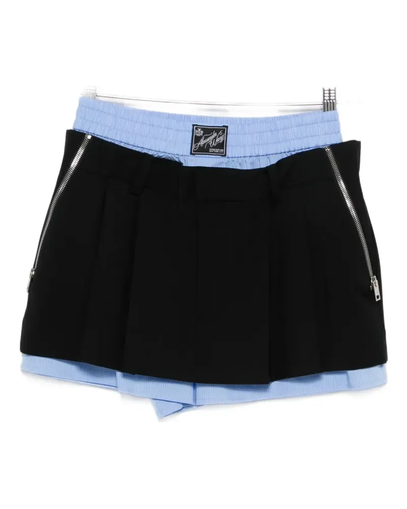 Alexander Wang layered pleated skorts - Schwarz Schwarz