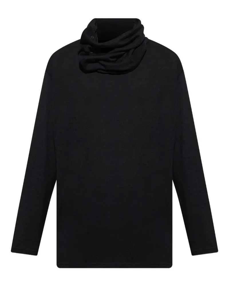 Yohji Yamamoto Oberteil mit Stehkragen - Schwarz Schwarz