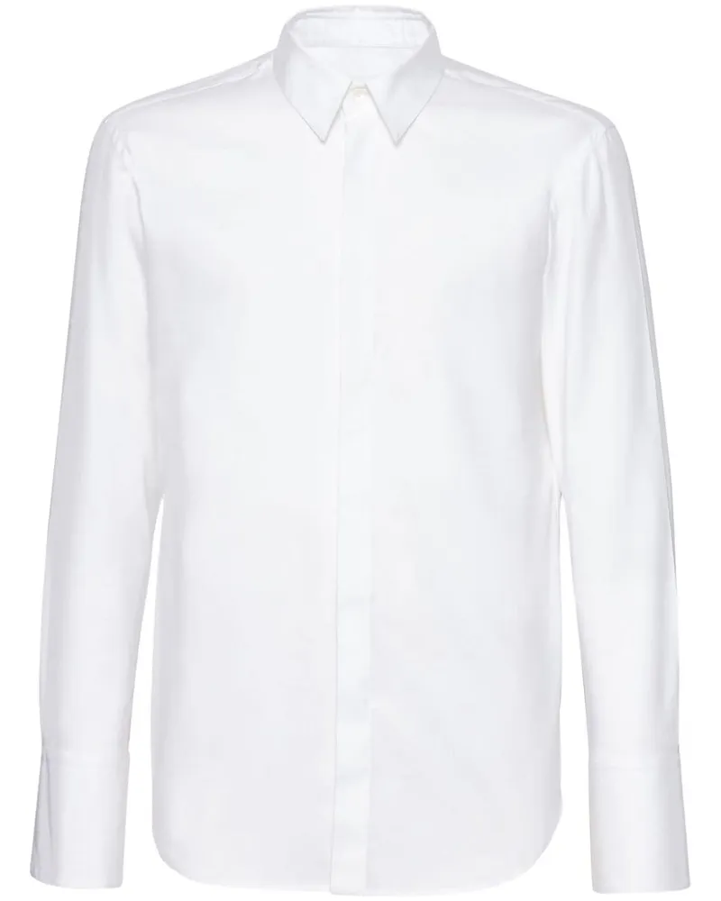 Ferragamo Oxford-Hemd mit verdecktem Verschluss Weiß