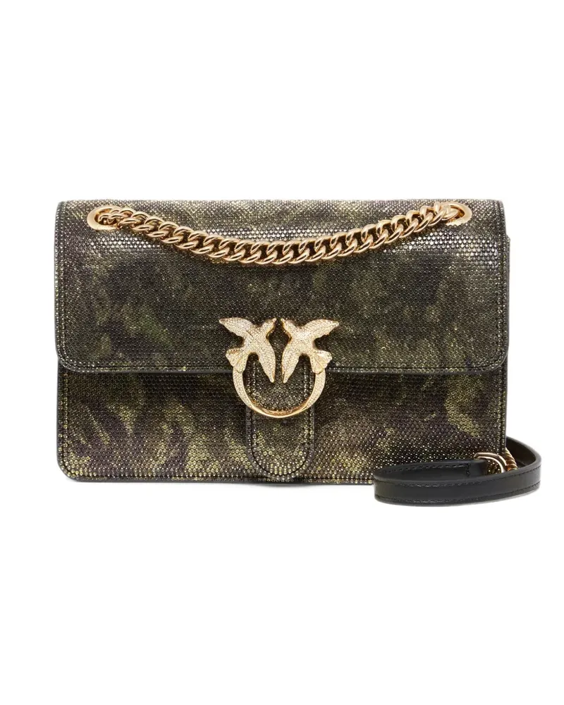 Pinko Mini Love One Light Umhängetasche mit Camouflage-Print - Grün Grün