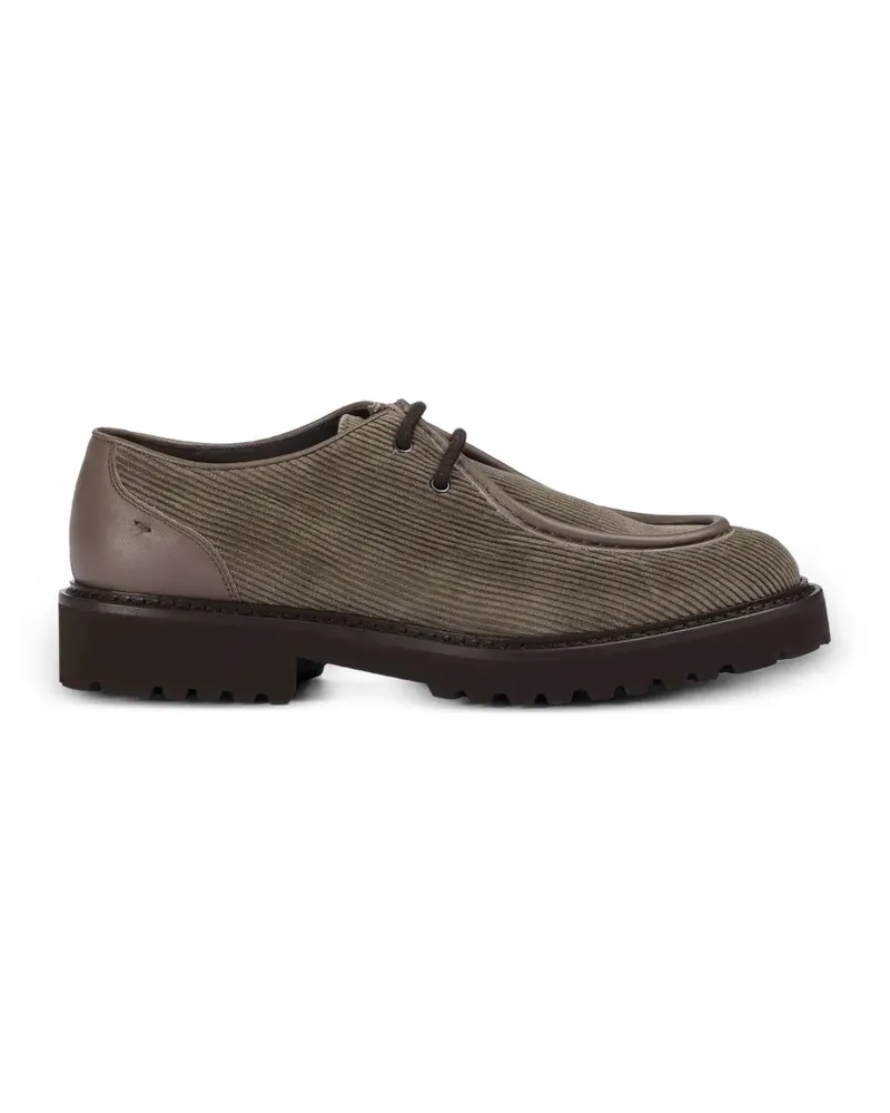 Doucal´s Derby-Schuhe aus geripptem Samt mit runder Kappe - Braun Braun