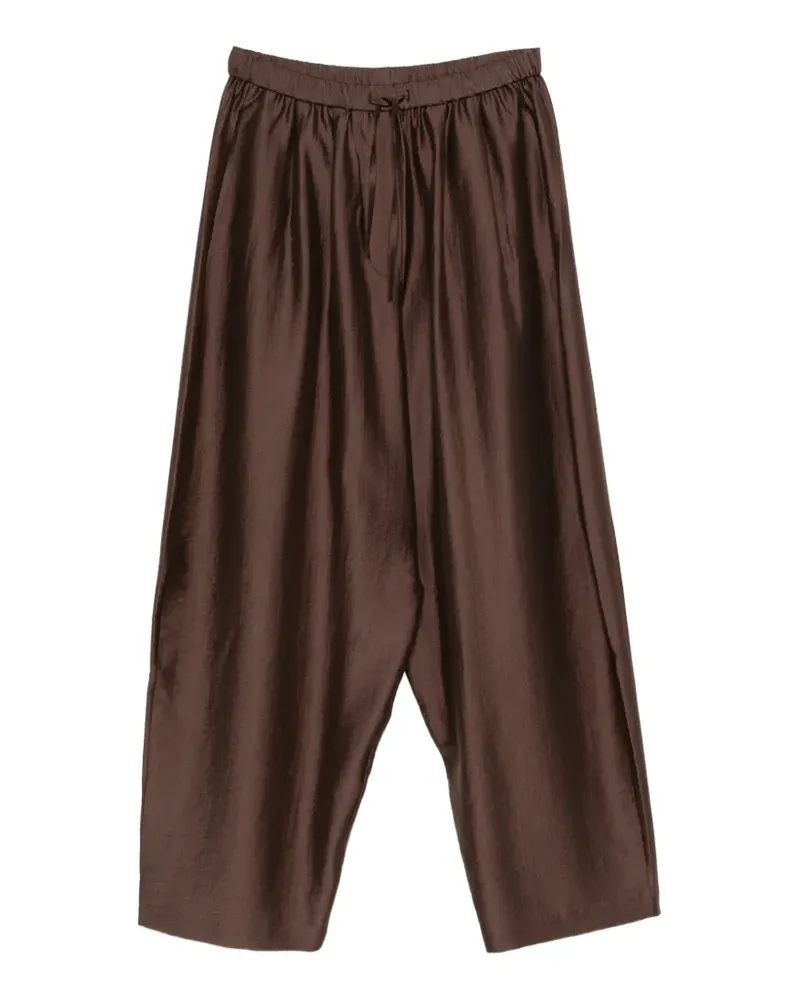 CORDERA Weite Hose mit Kordelzug - Braun Braun