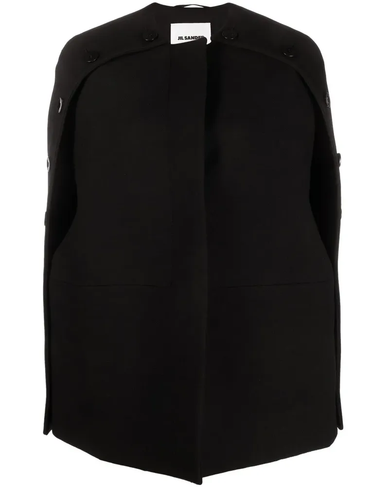 Jil Sander Geknöpfter Mantel - Schwarz Schwarz