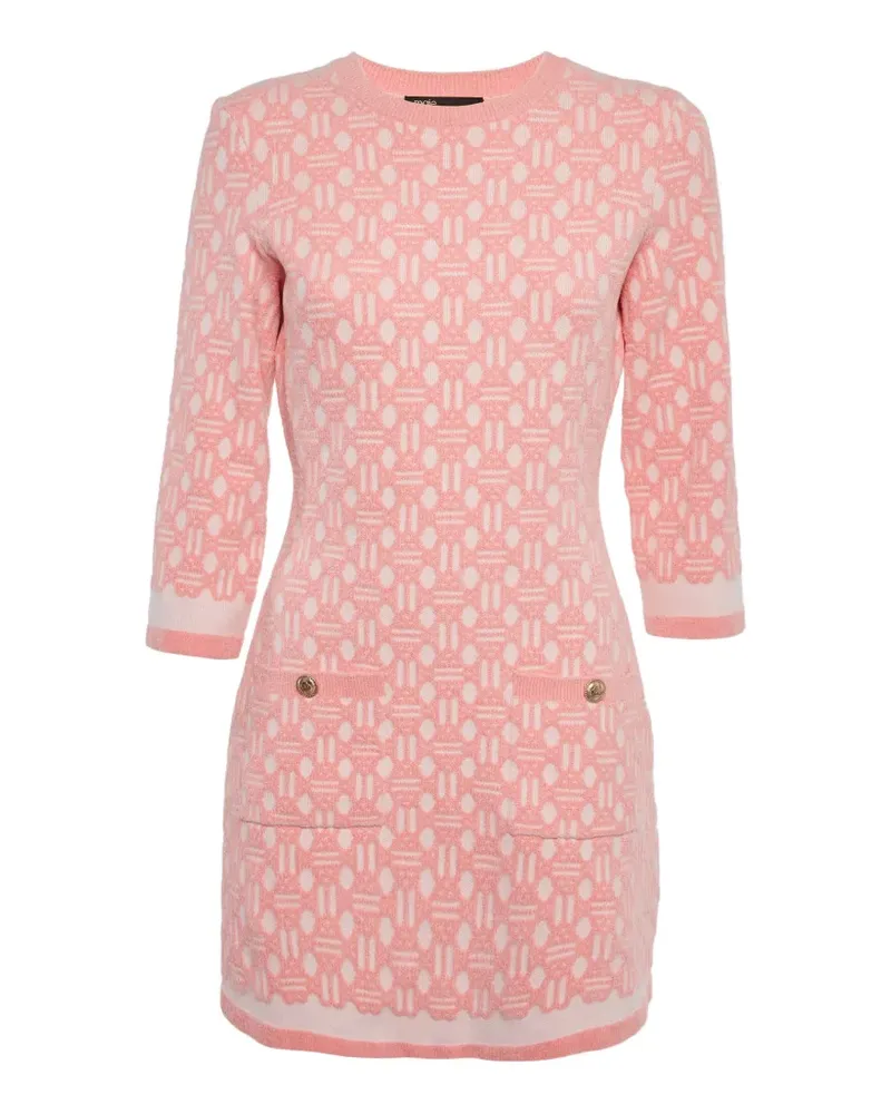 Maje Roadina jacquard knit mini dress - Rosa Rosa